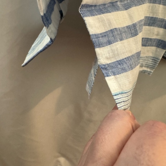 Untuckit Vietti Long Sleeve Button Down Shirt Blue & White - Picture 8 of 11